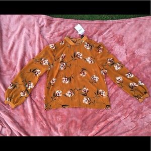 Flower Print Long Sleeve Top